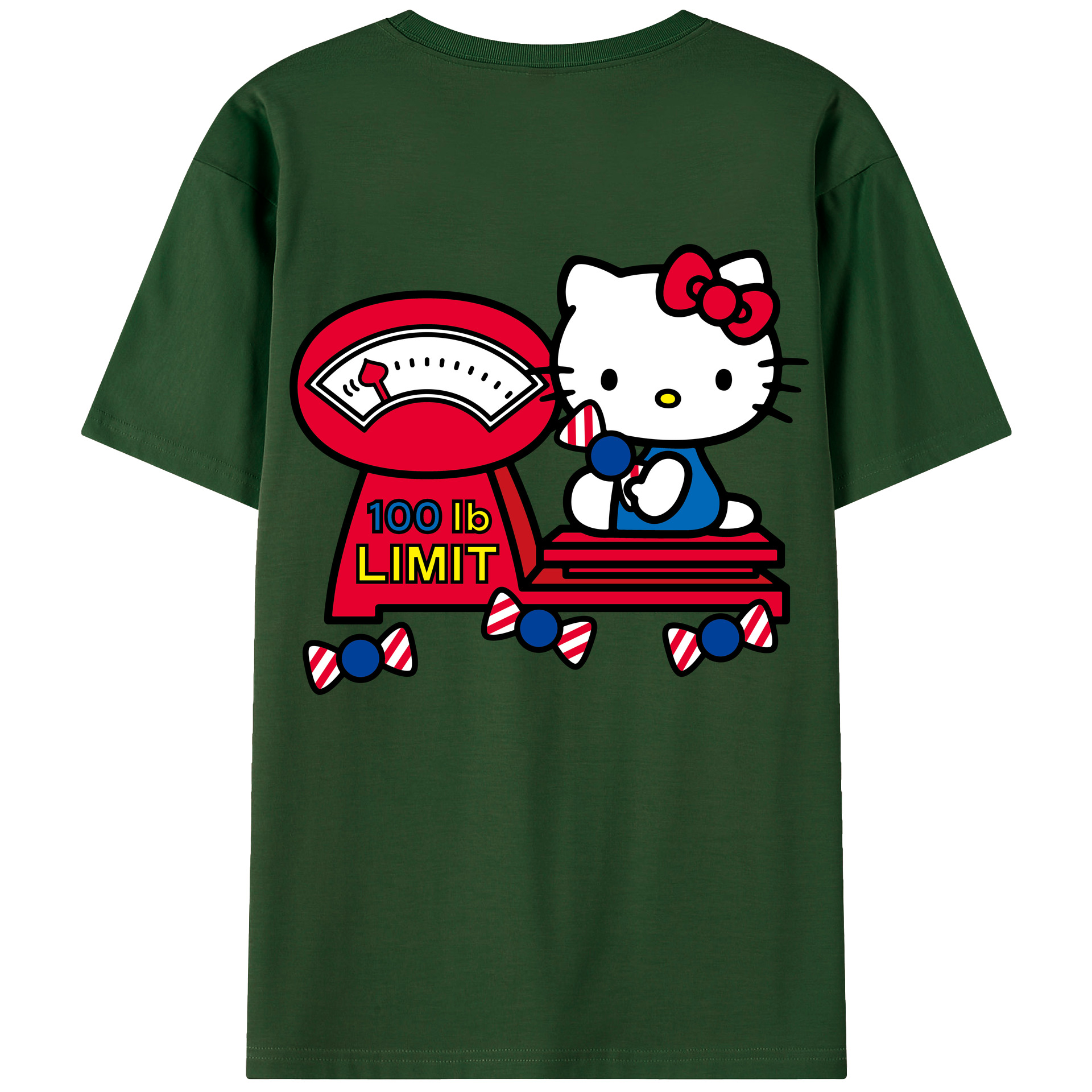 （画像用） Hello Kitty ハローキティ 綿100％半袖Tシャツ（背面プリント）